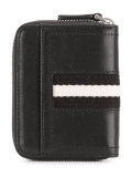 striped trim zipped wallet