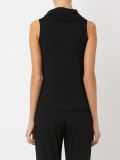 cowl neck sleeveless blouse