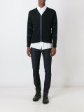 zipped stripe detail cardigan