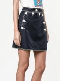 button mini skirt