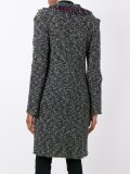 fringed bouclé knit coat