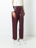 leather effect cropped trousers