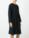collarless belted coat