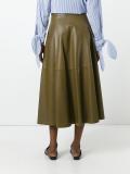 A-line leather skirt