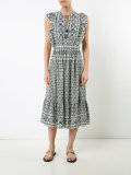 geometric print flared dress