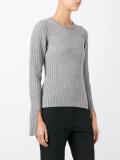 slit sleeves ribbed jumper