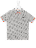 geometric print polo shirt