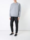 zip panel detail tapered trousers