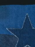 star patch denim inset sweatshirt