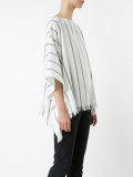 frayed striped tunic