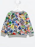 travel tag print sweatshirt 