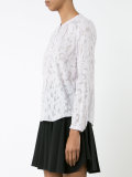 collarless lace blouse