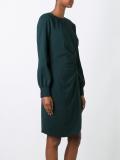draped shirt dress