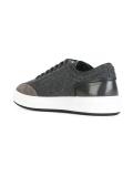 woven mixed material sneakers