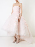 strapless hi-low ball gown 