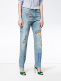 hand painted doodle jeans