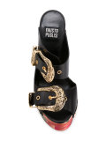 roses print platform sandals