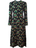multi-print flared dress