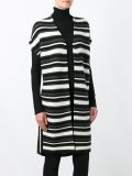 striped v-neck long cardigan