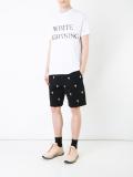 fleur-de-lis embroidered shorts