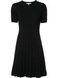 pleated striped dress