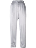 contrast stitching cropped trousers