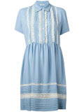 ruffled trim shirt dress 