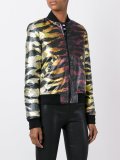 metallic reversible bomber jacket