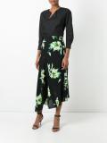 asymmetric floral skirt