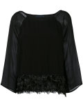 feathers trim blouse 