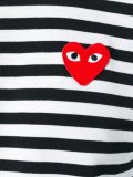 'heart' patch striped T-shirt