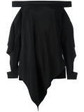 draped off shoulder top