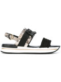 snake print platform sandals