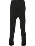 skinny drop-crotch trousers