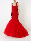 asymmetric neck gown 