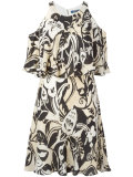 cut-out detail ruffled dress