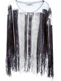sequin sheer blouse
