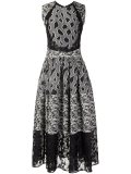 flared mix pattern dress