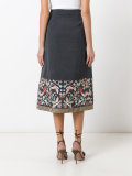 embroidered midi skirt