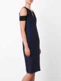 jacquard cut-off shoulders dress