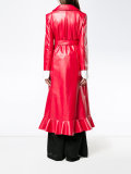 ruffled faux leather coat