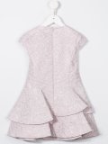 logo embossed metallic dress