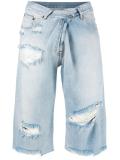 distressed cropped jeans