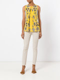 Floral print pleated top