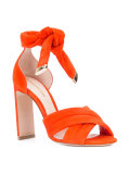 crossover ankle tie pumps
