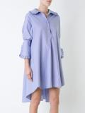 fluted tier hem shirt dress