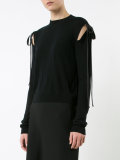 ribbon-tie knitted top