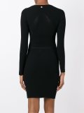 ribbed panel fitted dress