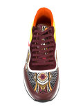contrast lace up trainers 