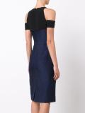 jacquard cut-off shoulders dress